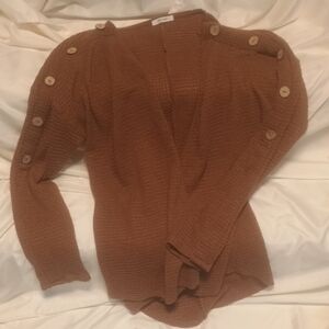 Brown Button-Accent Women's Sweater